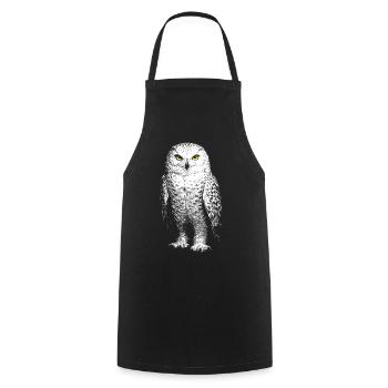 Snowy owl - Cooking Apron - black - Front - AI Model Male 185 dark (185cm)
