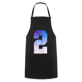numéro 2 – Cadeau anniversaire 2 ans - Tablier de cuisine - noir - Devant - AI Model Male 185 dark (185cm)
