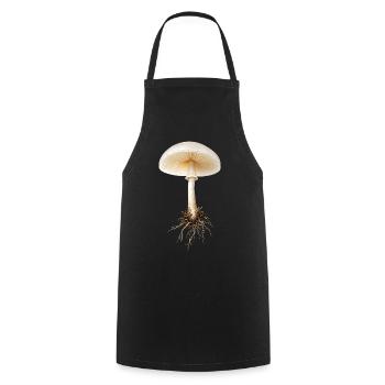 Porzellanpilz Buchen Schleimrübling Natur Design - Kochschürze - Schwarz - Vorne - AI Model Male 185 dark (185cm)