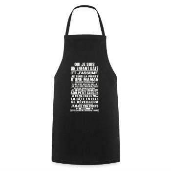 Fils Cadeau humour personnalisé - Tablier de cuisine - noir - Devant - AI Model Male 185 dark (185cm)