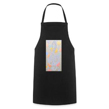 Abstract artwork with sheet music - Cooking Apron - black - Front - AI Model Male 185 dark (185cm)