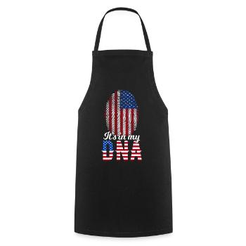 C’est dans mon ADN Empreinte américaine Drapeau américain - Tablier de cuisine - noir - Devant - AI Model Male 185 dark (185cm)