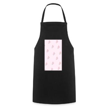 Bouquet de fleurs aquarelles roses - Tablier de cuisine - noir - Devant - AI Model Male 185 dark (185cm)