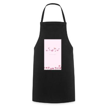 Bouquet de fleurs aquarelles roses - Tablier de cuisine - noir - Devant - AI Model Male 185 dark (185cm)