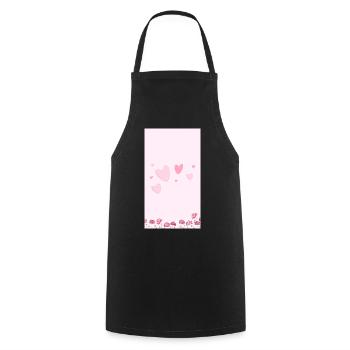 Bouquet de fleurs aquarelles roses - Tablier de cuisine - noir - Devant - AI Model Male 185 dark (185cm)
