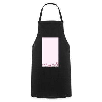 Bouquet de fleurs aquarelles roses - Tablier de cuisine - noir - Devant - AI Model Male 185 dark (185cm)