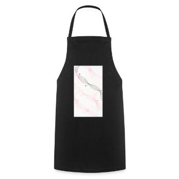 Bouquet de fleurs aquarelles roses - Tablier de cuisine - noir - Devant - AI Model Male 185 dark (185cm)