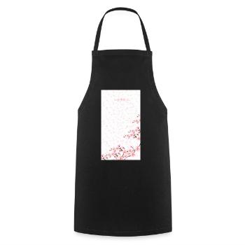 Bouquet de fleurs aquarelles roses - Tablier de cuisine - noir - Devant - AI Model Male 185 dark (185cm)
