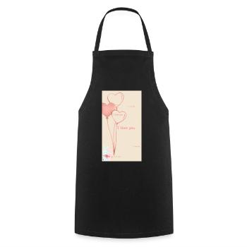 Bouquet de fleurs aquarelles roses - Tablier de cuisine - noir - Devant - AI Model Male 185 dark (185cm)
