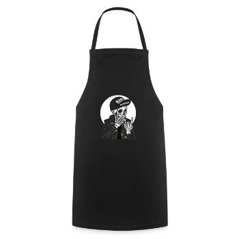 Bis zum letzten Atemzug. Smoke Skull - Kochschürze - Schwarz - Vorne - AI Model Male 185 dark (185cm)