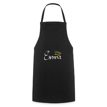 Emma mit Krone - Kochschürze - Schwarz - Vorne - AI Model Male 185 dark (185cm)