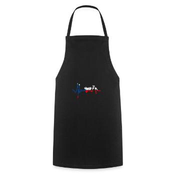 Fréquence cardiaque avec la République tchèque - Tablier de cuisine - noir - Devant - AI Model Male 185 dark (185cm)