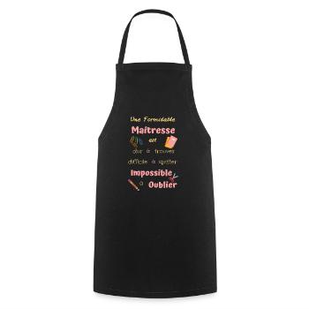 Une formidable maîtresse, remercie ta maîtresse - Tablier de cuisine - noir - Devant - AI Model Male 185 dark (185cm)