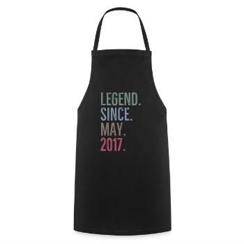 Legend Since May 2017 - Cooking Apron - black - Front - AI Model Male 185 dark (185cm)