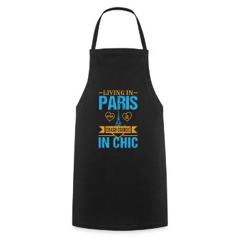 VIVRE À PARIS ÉTAIT UN COURS INTENSIF DANS LE CHIC - Tablier de cuisine - noir - Devant - AI Model Male 185 dark (185cm)