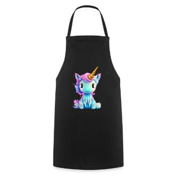 Unicorn Girl Unicorn Mythical Animal Unicorns - Cooking Apron - black - Front - AI Model Male 185 dark (185cm)