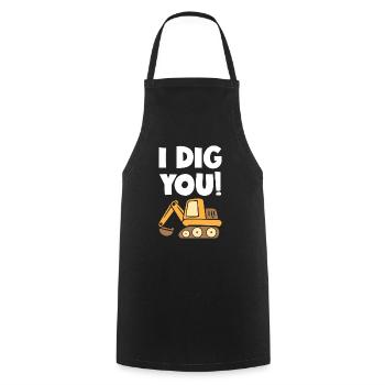 I Dig You Excavator - Kochschürze - Schwarz - Vorne - AI Model Male 185 dark (185cm)