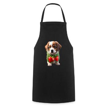 Hund mit Erdbeeren - Kochschürze - Schwarz - Vorne - AI Model Male 185 dark (185cm)