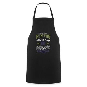 Funny Woodworking DadDesign Happy Fun Mason - Cooking Apron - black - Front - AI Model Male 185 dark (185cm)
