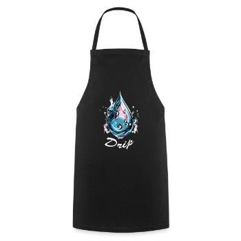 Chrome Water Drop - Cooking Apron - black - Front - AI Model Male 185 dark (185cm)