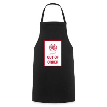 Brain Out Of Order - Cooking Apron - black - Front - AI Model Male 185 dark (185cm)