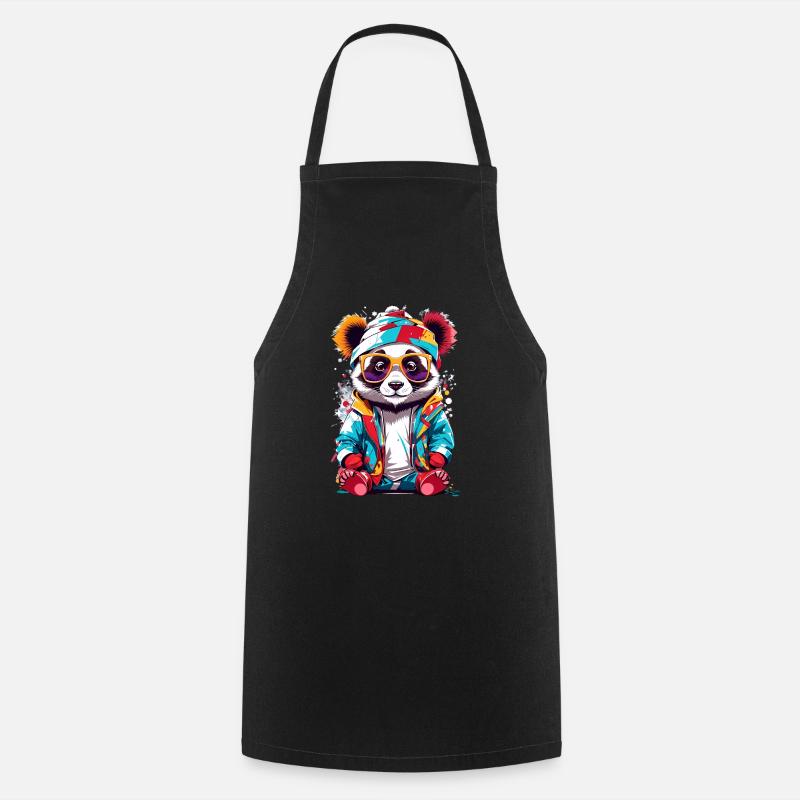Coole Panda - Kochschürze - Schwarz