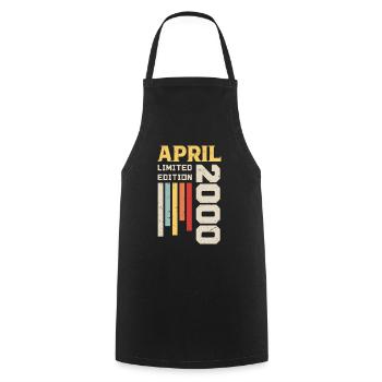 April 2000 - Birthday gift April 2000 April - Cooking Apron - black - Front - AI Model Male 185 dark (185cm)