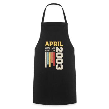 April 2003 - Birthday Gift April 2003 April - Cooking Apron - black - Front - AI Model Male 185 dark (185cm)