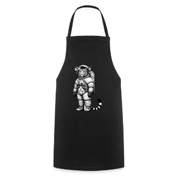 Cute Tiger Astronaut - Cooking Apron - black - Front - AI Model Male 185 dark (185cm)