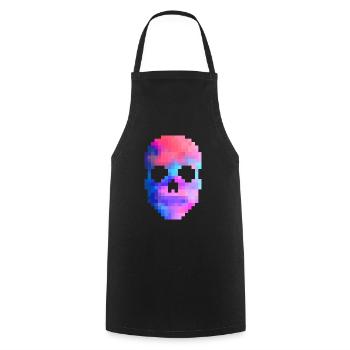 Crâne de pixel - Tablier de cuisine - noir - Devant - AI Model Male 185 dark (185cm)