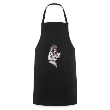 Gentleman Dog (Design 6) - Tablier de cuisine - noir - Devant - AI Model Male 185 dark (185cm)