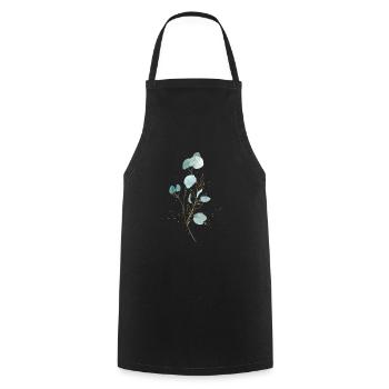Floral, personalisierbar - Kochschürze - Schwarz - Vorne - AI Model Male 185 dark (185cm)