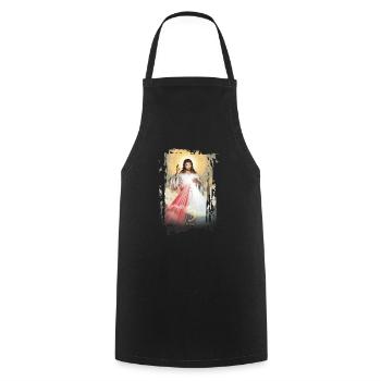 Jésus - Tablier de cuisine - noir - Devant - AI Model Male 185 dark (185cm)
