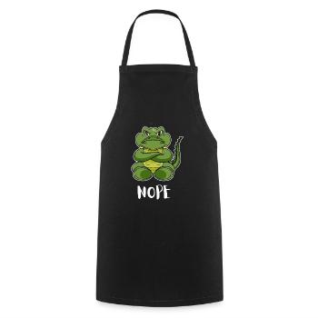 Nope Alligator Funny Lazy Crocodile - Cooking Apron - black - Front - AI Model Male 185 dark (185cm)