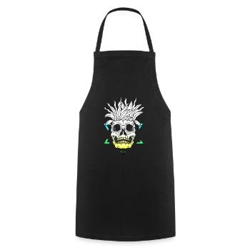 Skeleton Skeleton Skater bone Skull skeleton head - Cooking Apron - black - Front - AI Model Male 185 dark (185cm)
