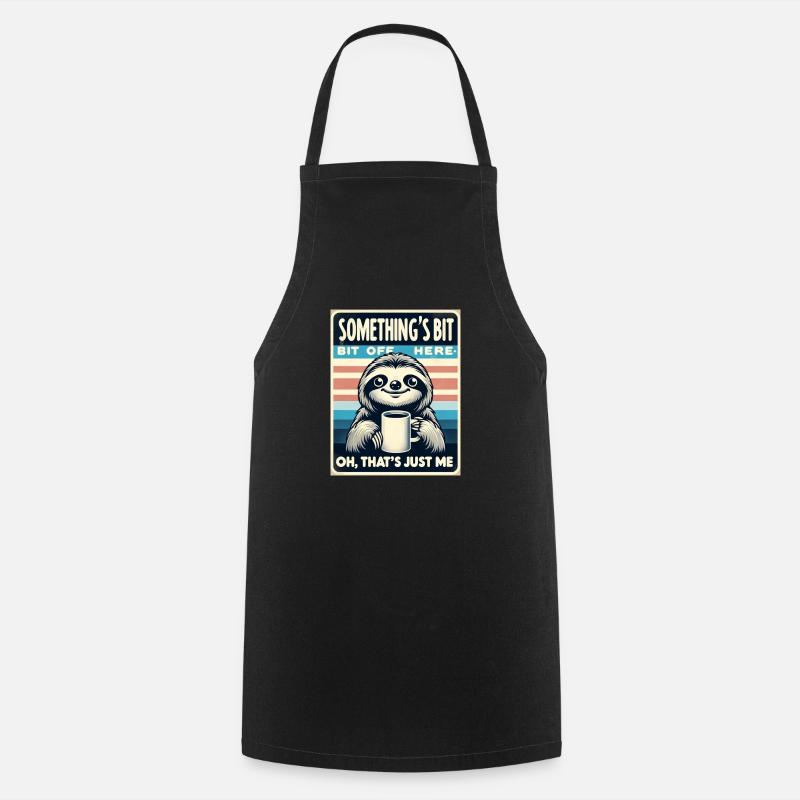 Lazy Stripes et café - Tablier de cuisine - noir