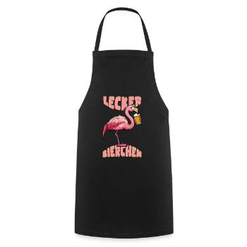 Lecker Bierchen X Flamingo mit Bier lustiges - Kochschürze - Schwarz - Vorne - AI Model Male 185 dark (185cm)