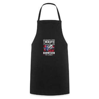 Norvège Pêche Dire Drôle Design - Tablier de cuisine - noir - Devant - AI Model Male 185 dark (185cm)