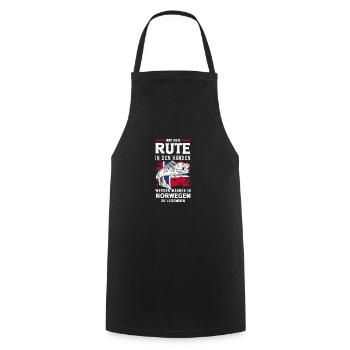 Norvège Pêche Dire Drôle Design - Tablier de cuisine - noir - Devant - AI Model Male 185 dark (185cm)
