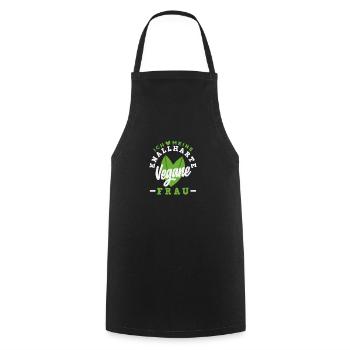 Attention Je suis végétalien Drôle Cadeau végétalien - Tablier de cuisine - noir - Devant - AI Model Male 185 dark (185cm)