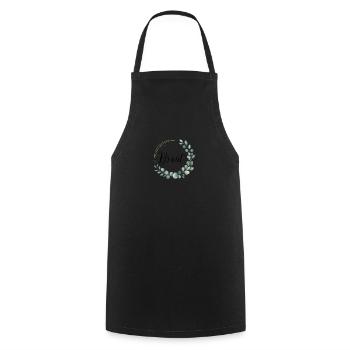 Bridal Flower Wreath Eucalyptus Bachelor Party Wedding - Cooking Apron - black - Front - AI Model Male 185 dark (185cm)