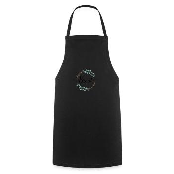 Bridal Flower Wreath Eucalyptus Bachelor Party Wedding - Cooking Apron - black - Front - AI Model Male 185 dark (185cm)