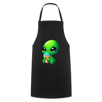 Alien Alien Bleu Glace Vert - Tablier de cuisine - noir - Devant - AI Model Male 185 dark (185cm)