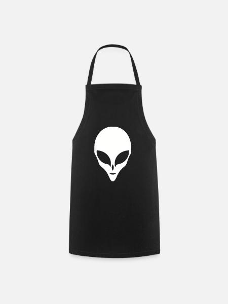 Alien Silhouette Kopf Gesicht - Kochschürze - Schwarz