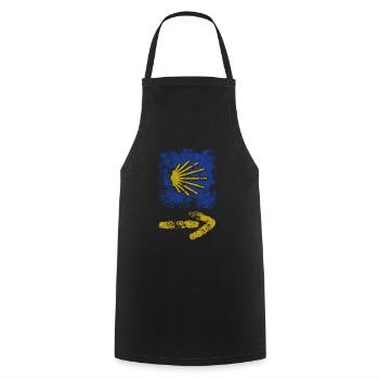 Buen Camino - Camino de Santiago - Pilgrimage - Santiago - Cooking Apron - black - Front - AI Model Male 185 dark (185cm)