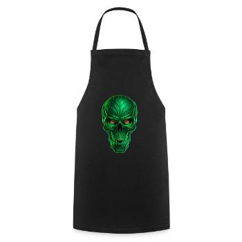 Green Techno Skull - Cooking Apron - black - Front - AI Model Male 185 dark (185cm)