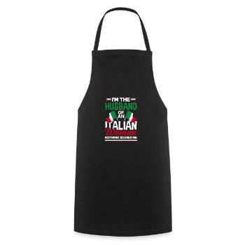 Lustiges Italien Geschenk - Kochschürze - Schwarz - Vorne - AI Model Male 185 dark (185cm)