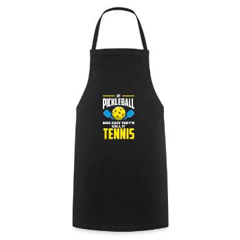 Lustiges Pickleball Geschenk - Kochschürze - Schwarz - Vorne - AI Model Male 185 dark (185cm)
