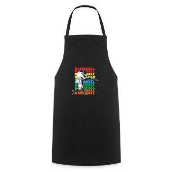Drôle de baseball - Tablier de cuisine - noir - Devant - AI Model Male 185 dark (185cm)