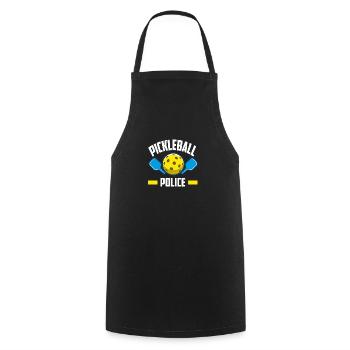 Lustiges Pickleball Geschenk - Kochschürze - Schwarz - Vorne - AI Model Male 185 dark (185cm)